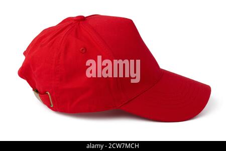 Red Baseball cap isolated on white background Stock Photo