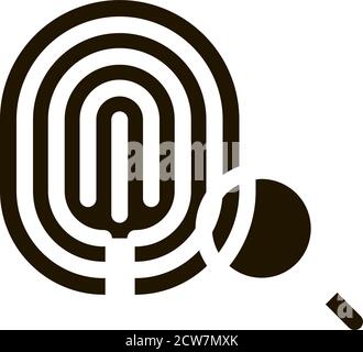 Dactylogram Fingerprint Icon Illustration Stock Vector