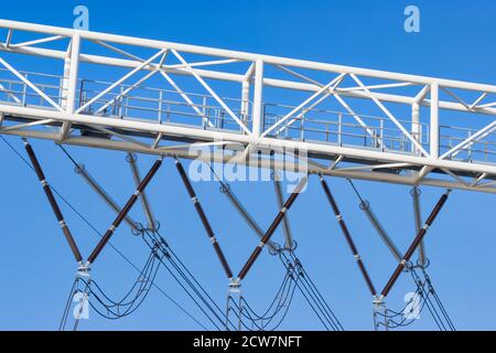 Close up of an new Dutch electricity distribution station with large isolators Stock Photo