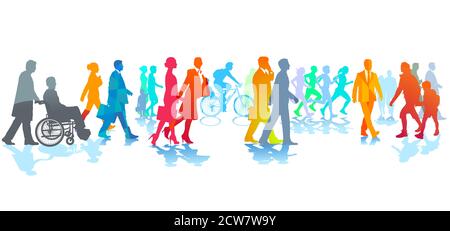 People walking in the city Stock Vector