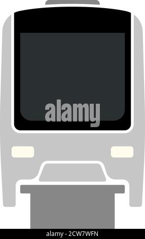 Monorail Icon. Flat Color Design. Vector Illustration. Stock Vector