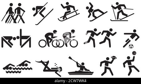 Leisure and Sports Icon Set Stock Vector