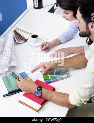 Architects discussing the project Stock Photo