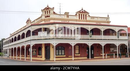 Federation Filigree style Castle Hotel on Avon Terrace and South Street York Western Australia. Stock Photo