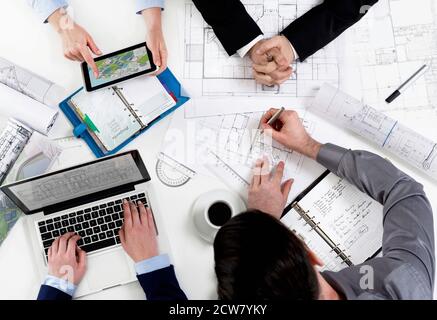 Architects discussing the project Stock Photo