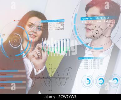 Business people using a virtual screen Stock Photo
