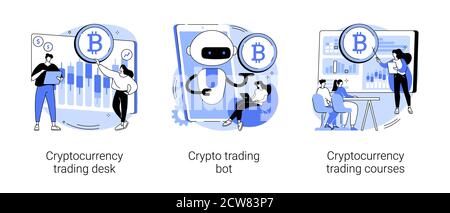 Cryptocurrency market abstract concept vector illustrations. Stock Vector