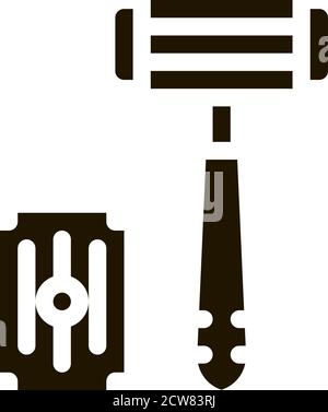 Shaving Razor And Blade Icon Illustration Stock Vector