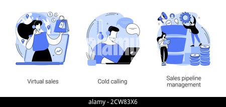 Sales management team abstract concept vector illustrations. Stock Vector