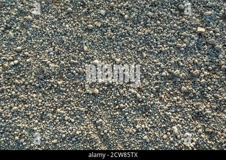 Small gravel stones, view from above, background Stock Photo