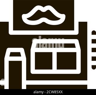 Barber Shop Building Icon Illustration Stock Vector