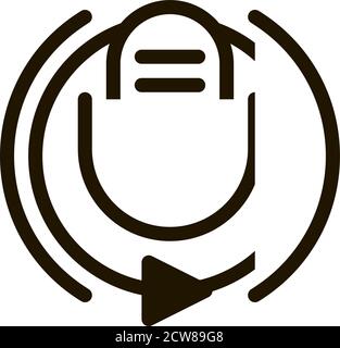 Broadcasting Microphone Icon Illustration Stock Vector