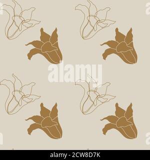 Photo realistic vector beautiful lily in vintage style. Vintage antique red background with lilies. seamless pattern Stock Vector
