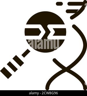 Molecule And Magnifier Icon Illustration Stock Vector