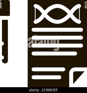 Result Test List Flask Icon Illustration Stock Vector