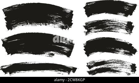 Flat Paint Brush Thin Long Curved Background Mix High Detail Abstract Vector Background Mix Set Stock Vector