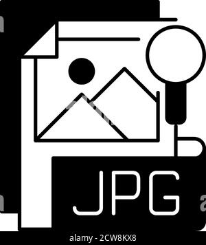 JPG file black linear icon Stock Vector