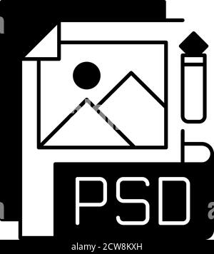 PSD file black linear icon Stock Vector
