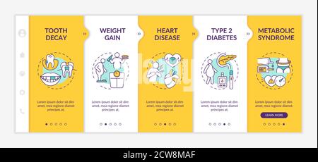 Consuming energy beverages risks onboarding vector template Stock Vector