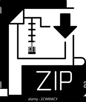 ZIP file black linear icon Stock Vector