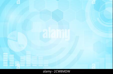 Blue business abstract background with financial graphics Stock Vector