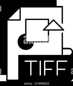 TIFF file black linear icon Stock Vector