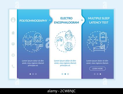 Multiple sleep latency test onboarding vector template Stock Vector