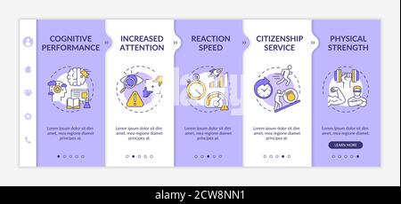 Energetics mental and physical stimulation onboarding vector template Stock Vector