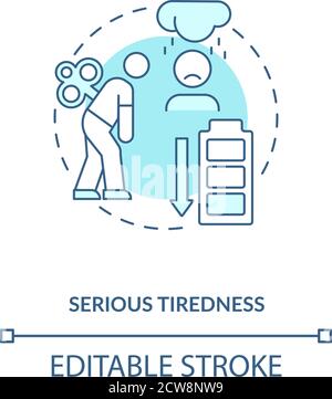 Serious tiredness concept icon Stock Vector