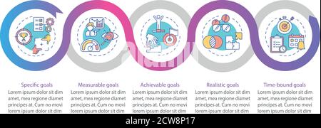 Smart goals definition vector infographic template Stock Vector