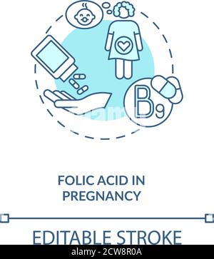 Folic acid in pregnancy concept icon Stock Vector