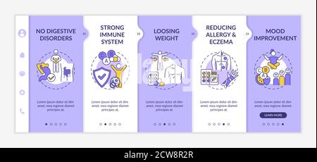 Probiotics usefulness onboarding vector template Stock Vector