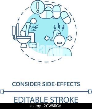 Consider side-effects concept icon Stock Vector