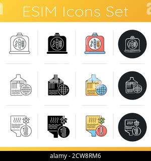 Brewing beer icons set Stock Vector