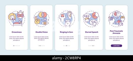 Head trauma onboarding mobile app page screen with concepts Stock Vector