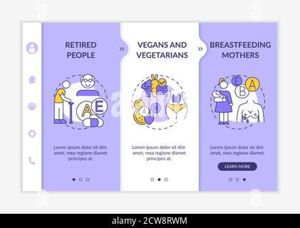 Human body needs onboarding vector template Stock Vector