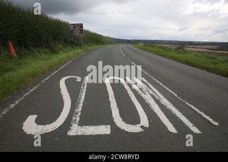 Electric Brae, Croy, A719, nr Dunure, Ayrshire, Scotland, UK The Electric Brae is a gravity hill in Ayrshire, Scotland, Stock Photo