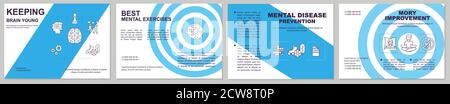 Keeping brain young brochure template Stock Vector