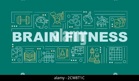 Brain fitness word concepts banner Stock Vector