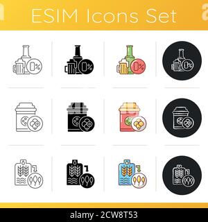 Beer brewing company icons set Stock Vector