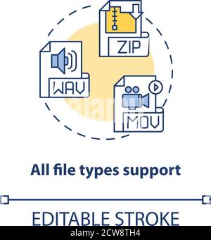 All file types support concept icon Stock Vector