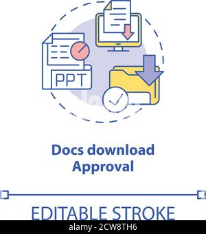 Docs download approval concept icon Stock Vector