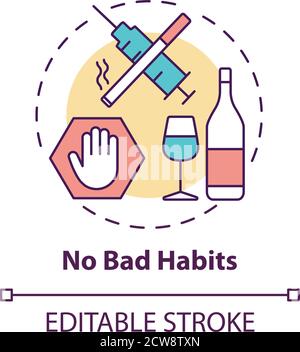 Bad habits line icon concept. Bad habits flat vector symbol, sign ...