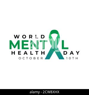 Design for World mental health day. Annual campaign. Raising awareness of mental health. Control and protection. Medical health care design. Vector il Stock Vector