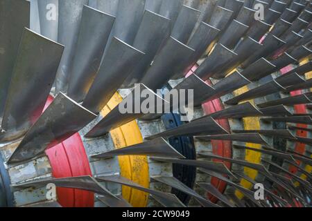 detail of an old steam turbine Stock Photo