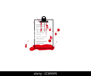 Clipboard checklist or document gothic icon on white background in vector illustration Stock Vector