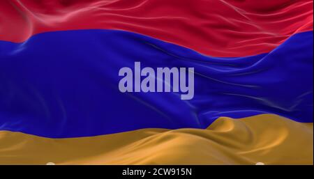 Realistic flag of Armenia on the wavy surface of fabric Stock Photo - Alamy