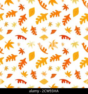 Autumn fallling leaves seamless vector pattern Stock Vector