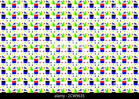 Colorful pattern of triangles and rectangles Stock Vector