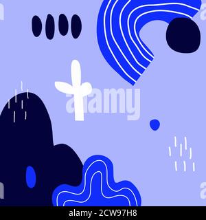 Abstract background.Hand drawn various shapes Stock Vector